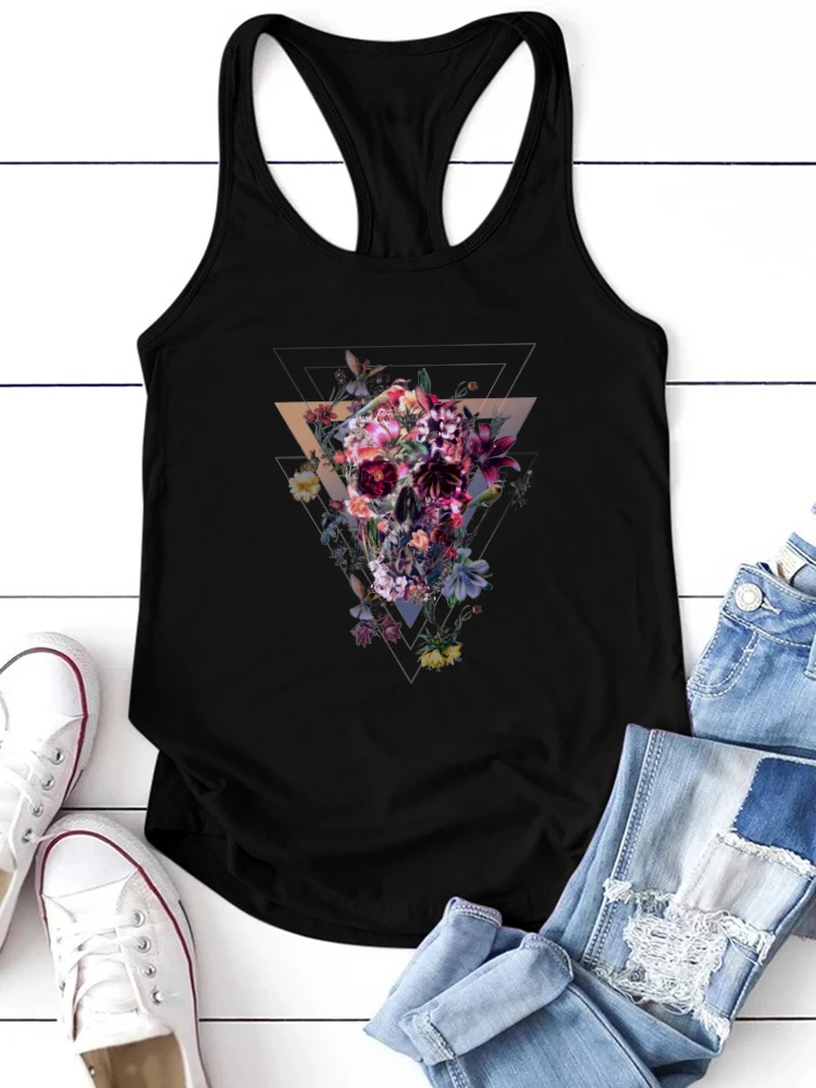 

Seeyoushy Butterfly Skull Print Funny Womens Tank Top New Summer Loose Tank Tops Sleeveless Femme T-shirt Ropa Mujer Verano 2023