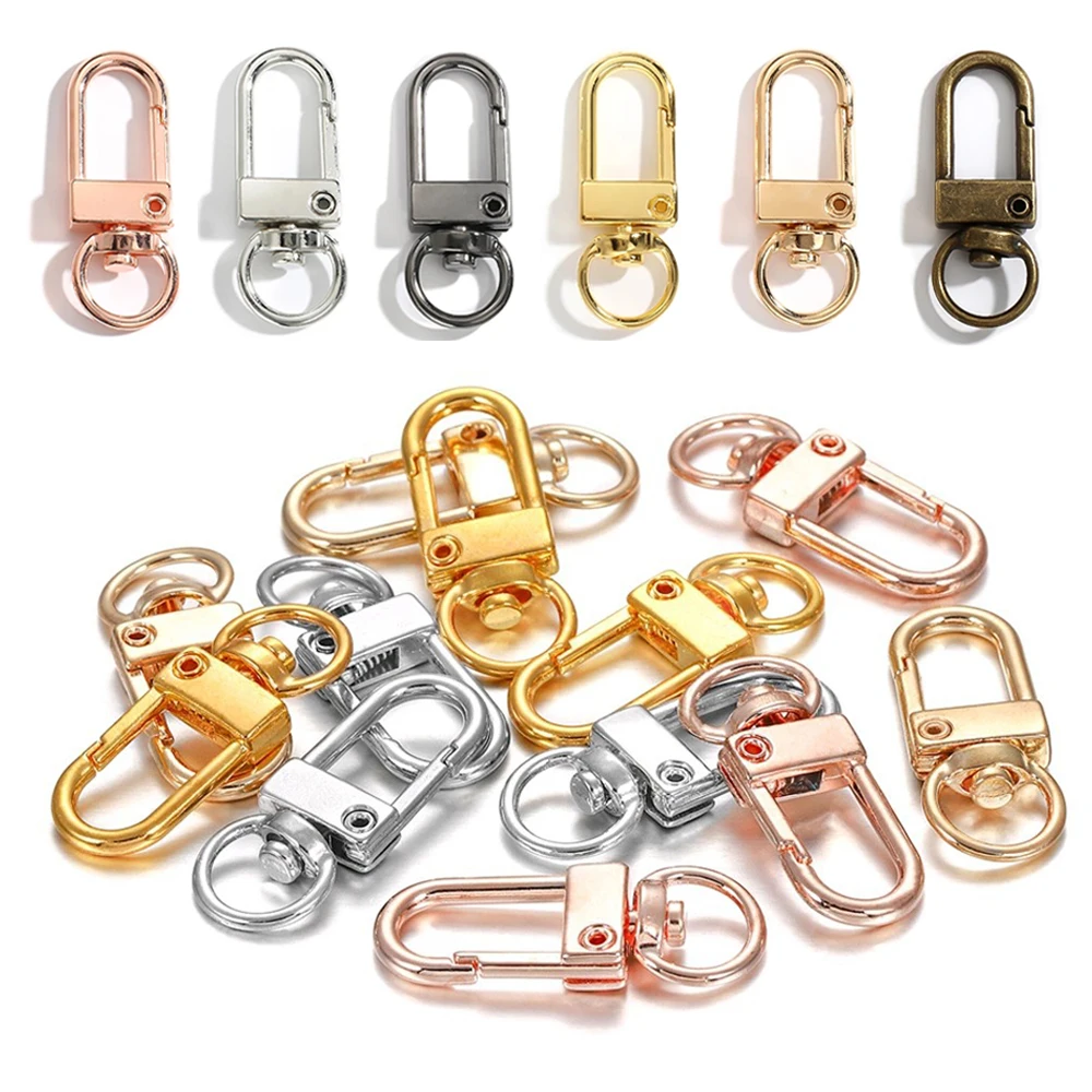 5/10pcs Key Ring Rotating Buckle Keychains Lobster Clasps Hooks For DIY Chains Jewelry Making Supplies Keychain Accessories