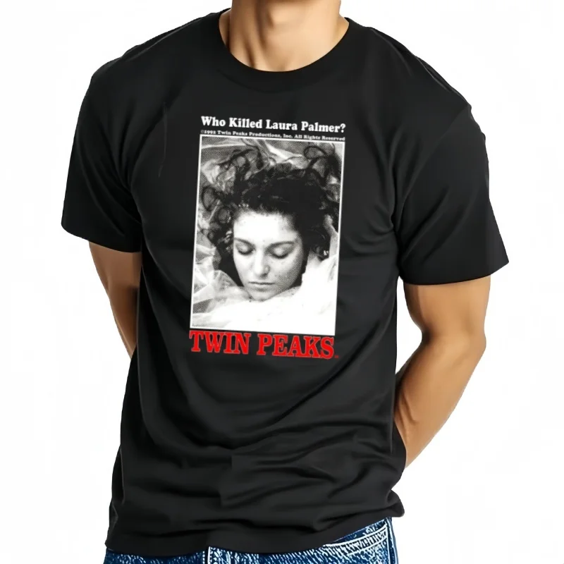 Camiseta con la frase Who Kill Laura, camisa de manga corta
