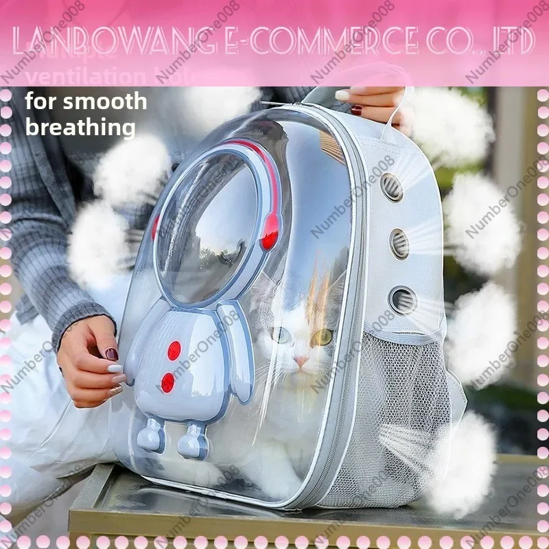 Pet Space Capsule Cat Carrier, Breathable Backpack for Small Dogs, Portable Travel Kennel for Outdoor
