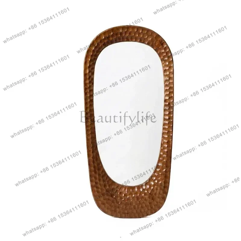 PG Vintage Floor to Ceiling Wall Mirror Nordic Medieval Style Special Shaped Dressing Mirror for Cloakroom Art Fireplace Decor