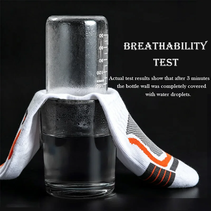 3 Pairs Towel Bottom Sports Socks For Men US9-12 Breathable Non Slip Basketball Crew Socks Moisture Wicking Athletic Socks