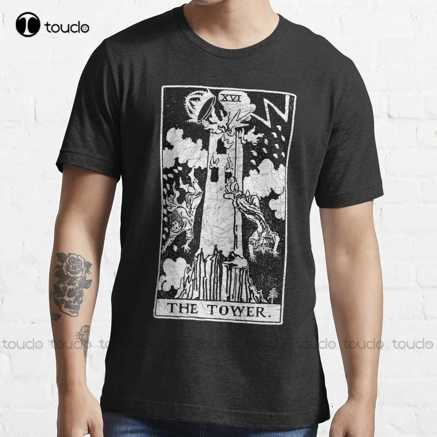 The Tower Tarot Card - Major Arcana - Fortune Telling - Occult Trending T-Shirt Football Mom Shirt Custom Gift Xs-5Xl Unisex New