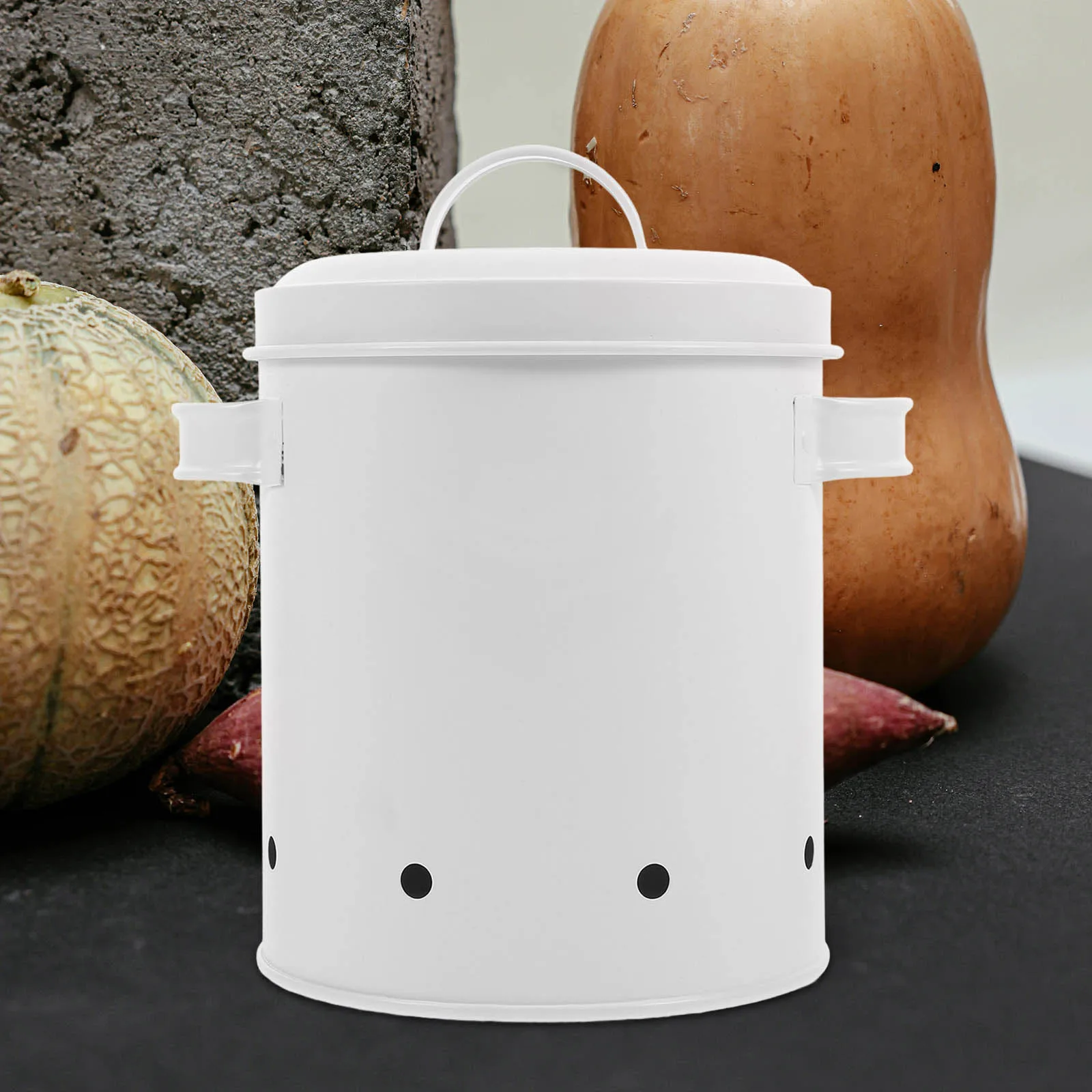 

Black H Bamboo Lid Potato Storage Bins Small Potato Onion Garlic Storage Canister Kitchen Vegetable Bin Ginger Container