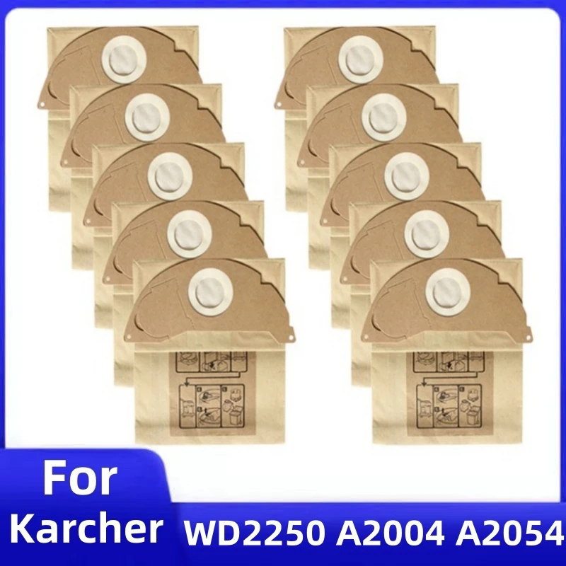 Dust Bags For Karcher WD2250 A2004 A2054 MV2 WD2 Robot Vacuum Cleaner Parts Garbage Bag Paper Bags Replacement Accessories