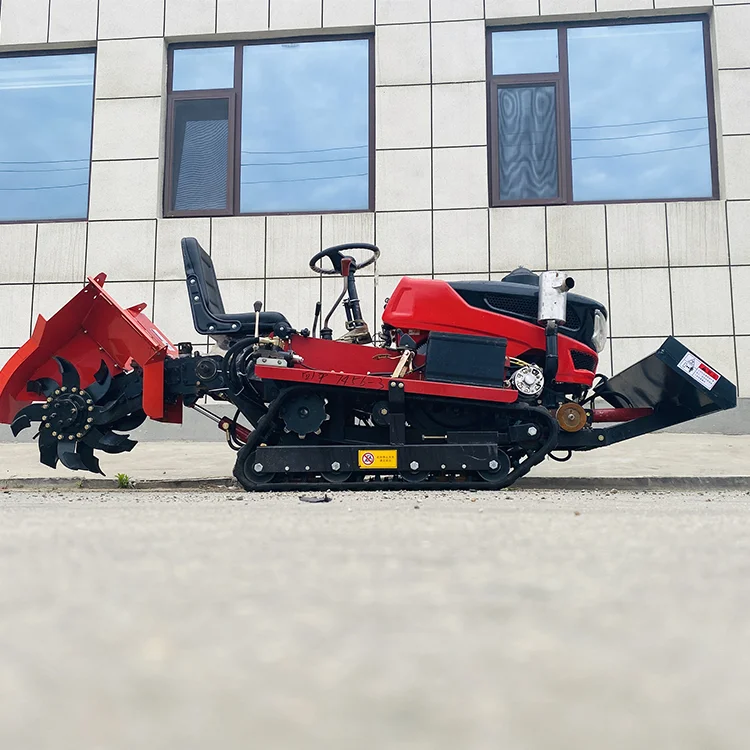 CE Approved Agricultural Micro Rubber Tracked Tractor Diesel Multifunctional Tracked Plow Is Selling Well