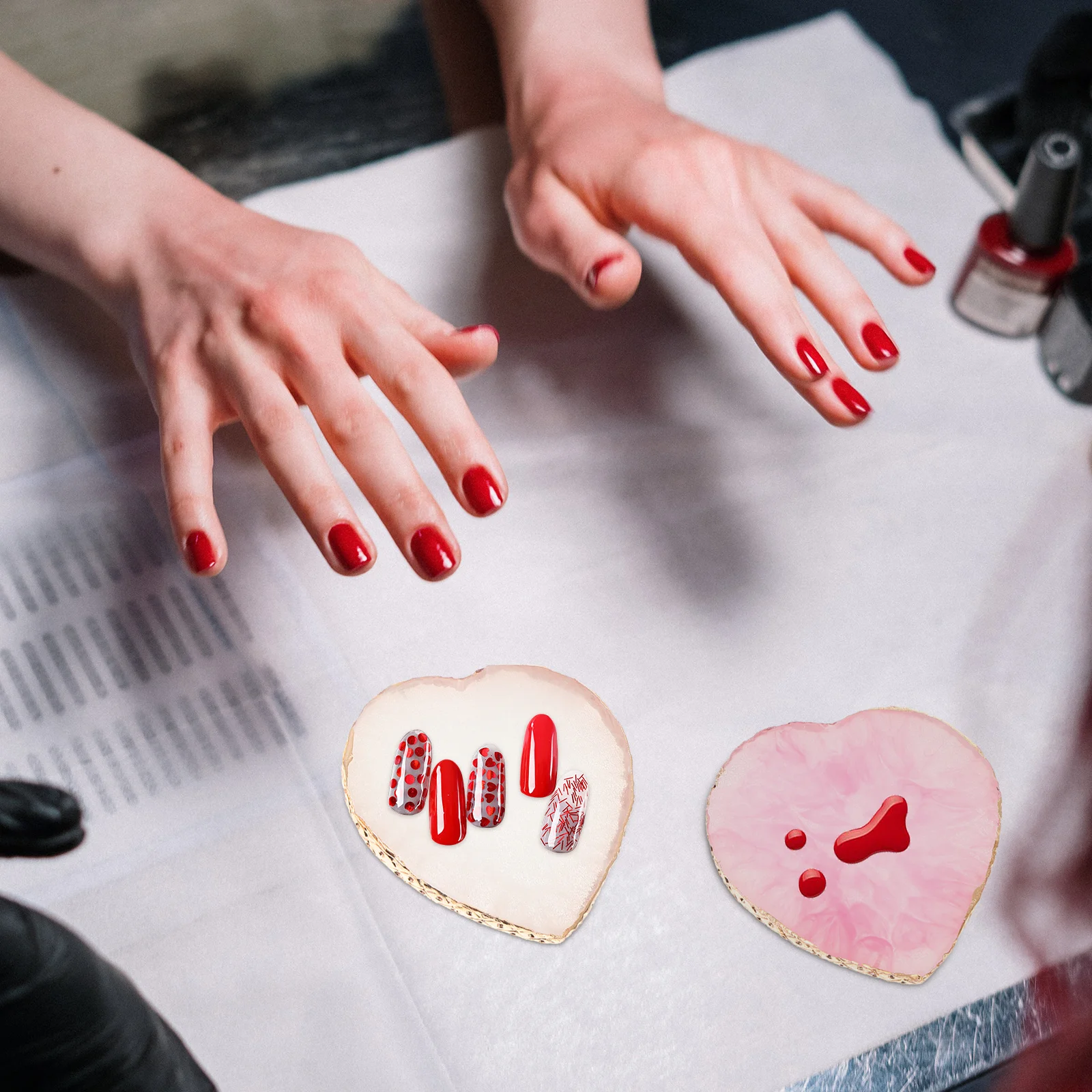 

2 шт., поддон для дизайна ногтей, лоток для смешивания цветов, доска для маникюра, сделай сам, палитра для смешивания лака для ногтей, товары для салона красоты