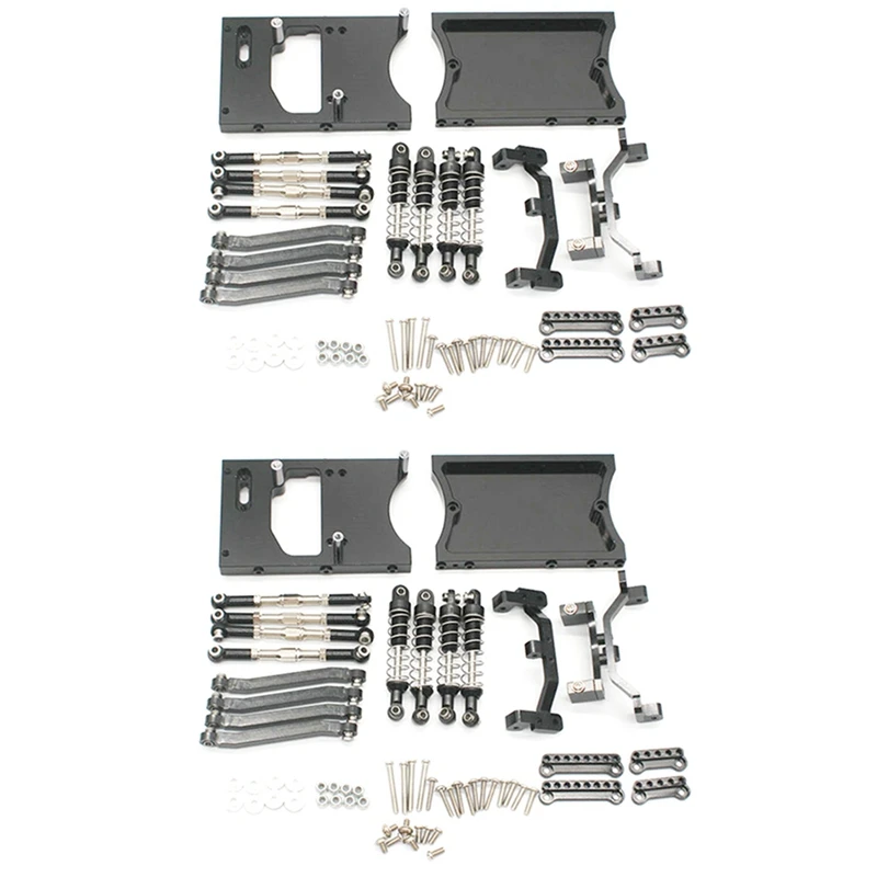 

X18A-2X Metal Chassis Pull Rods Servo Fixed Mount Bracket Shock Absorber For MN D90 D91 MN99S 1/12 RC Car Upgrade Parts,Black