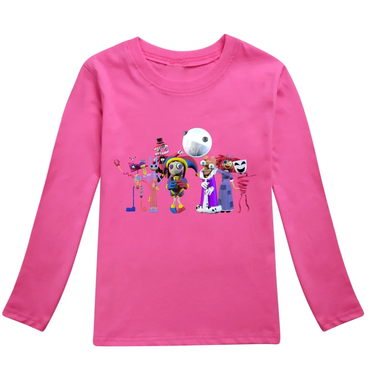 The Amazing Digital/Circus Cosplay Costume Kids Ragatha Pomni Jax Caine Clothes Baby Girls Long Sleeve Tops Boys Cotton T-shirts