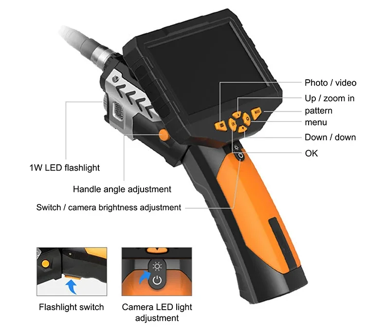 NTS300 32GB Card Portable Endoscope  8mm Triple Lens 5.0