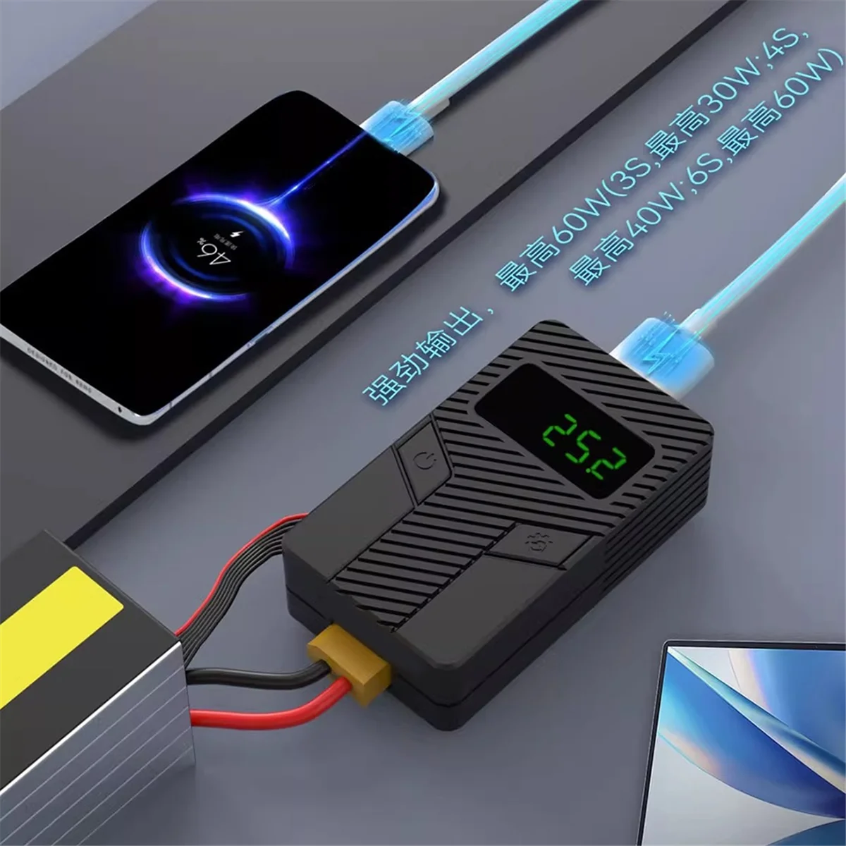 

For FDQ Discharger Quick Charging Discharging Tool PD3.0/QC4+ Protocals Supported for Energy Conversion Efficient