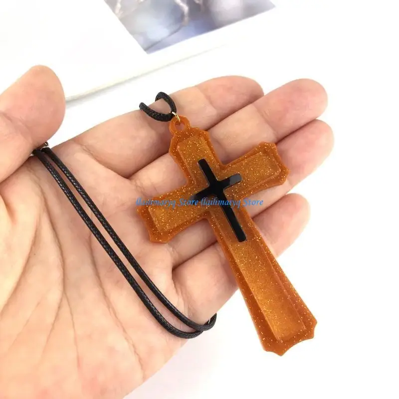 573B Silicone Resin Mold Epoxy Resin Mold Crucifix Casting Mold Keychain Mold