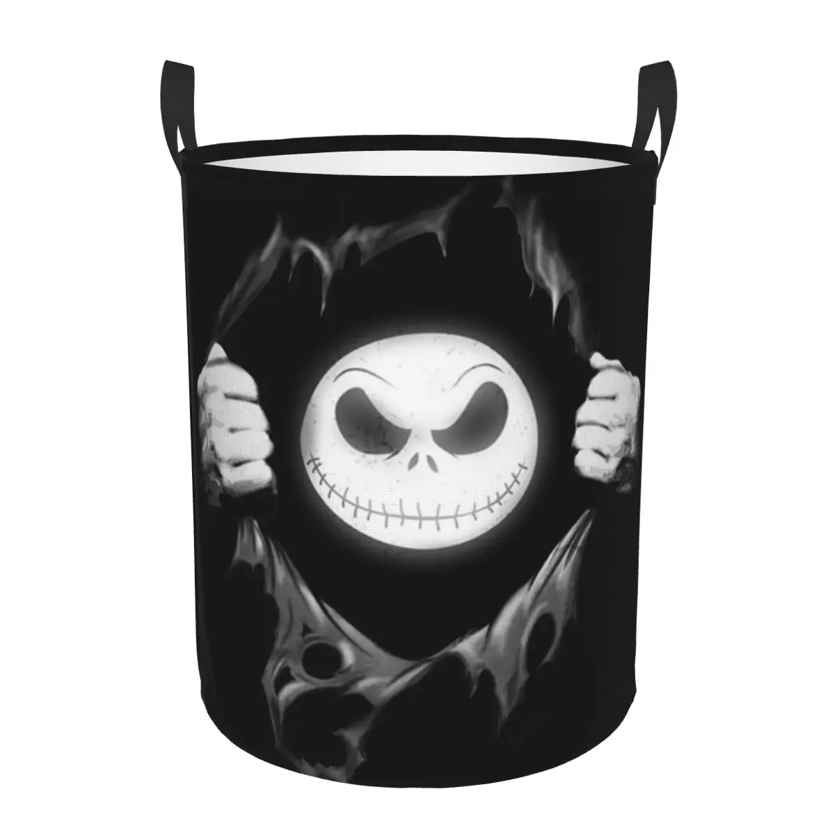 Custom Jack's Heart The Nightmare Before Christmas Laundry Basket Horror Movie Halloween Clothes Hamper for Kid Toys Storage Bin