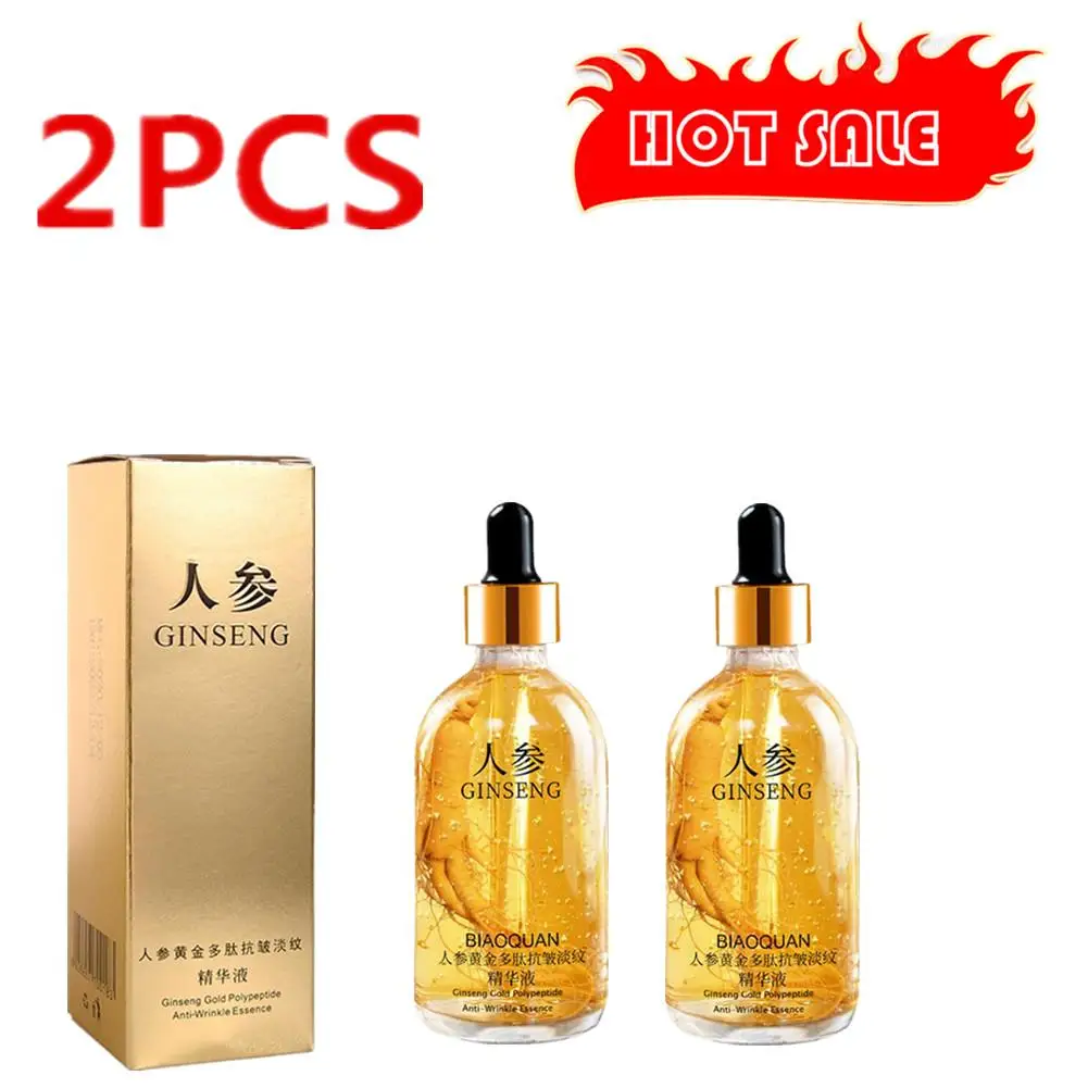 

2X 100ml Gold Ginseng Face Essence Polypeptide Anti-wrinkle Lightni Moisturizing Niacinamide Facial Serum for Skin Care Products