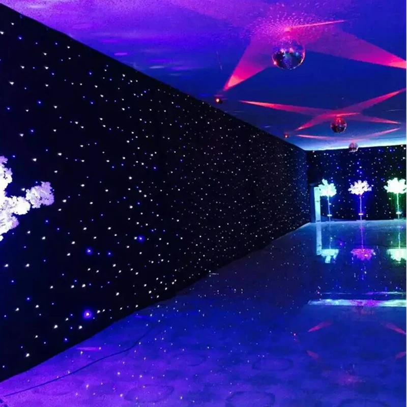 

Customizable LED Backdrop Top Quality LED Star Cloth Starry Sky Cloths Curtain DMX512 Control For Stage Wedding Event Show Party