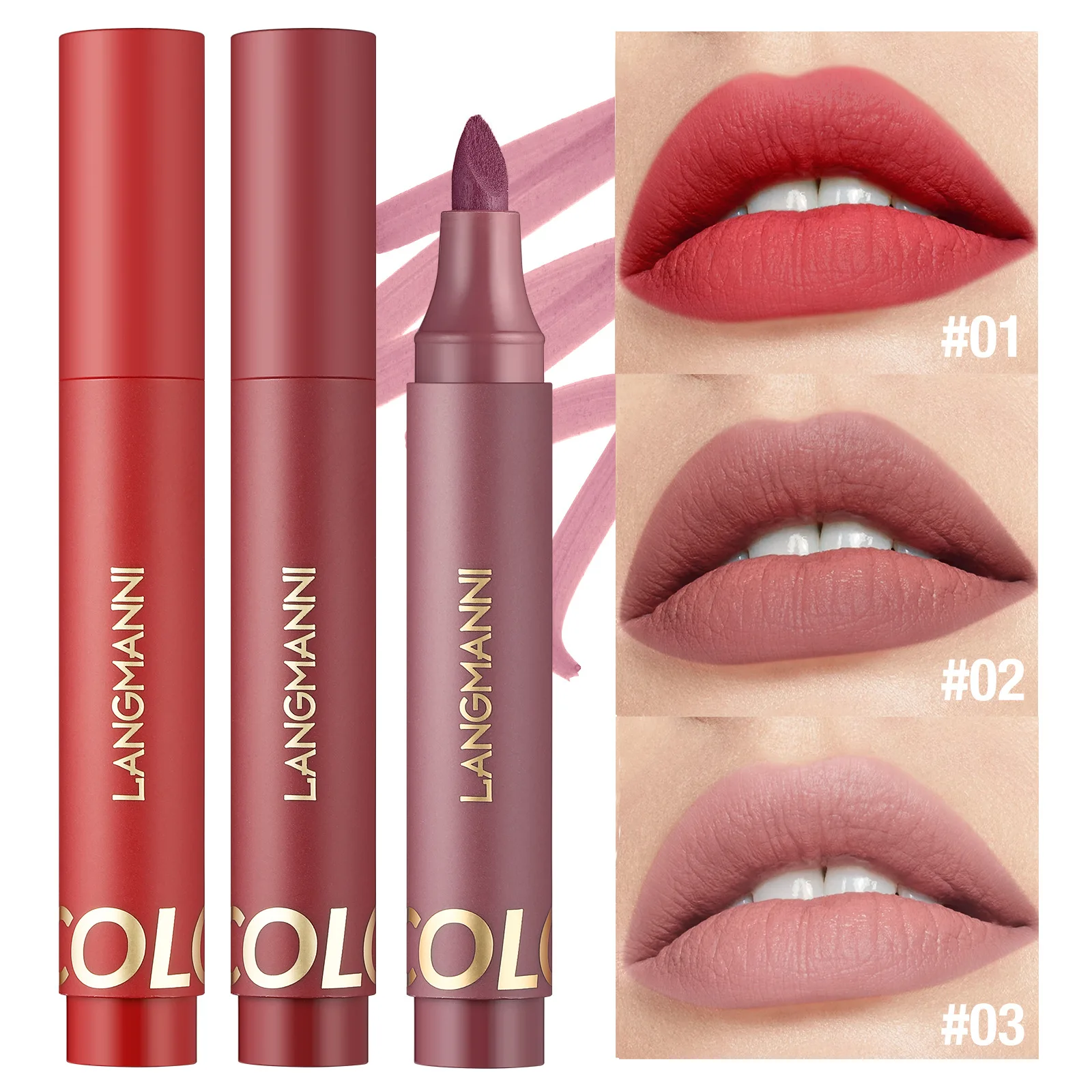 Nude Lip Liner Liquid Lipstick Matte Lipgloss Lasting antiaderente Cup moisturizing Waterproof Liptint Pen Easy Wear matita Lipliner