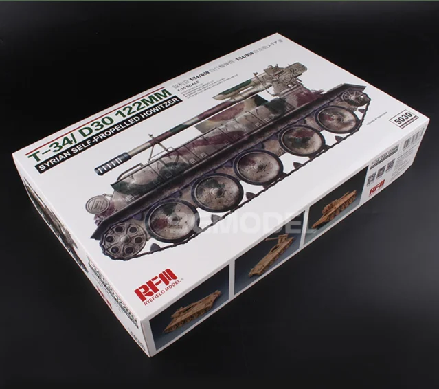 

Ryefield model Building Kits 1/35 Tank Kit RM-5030 T-34/D30 122mm Syrian Self-Propelled Howitzer Military Toy Model Hobby