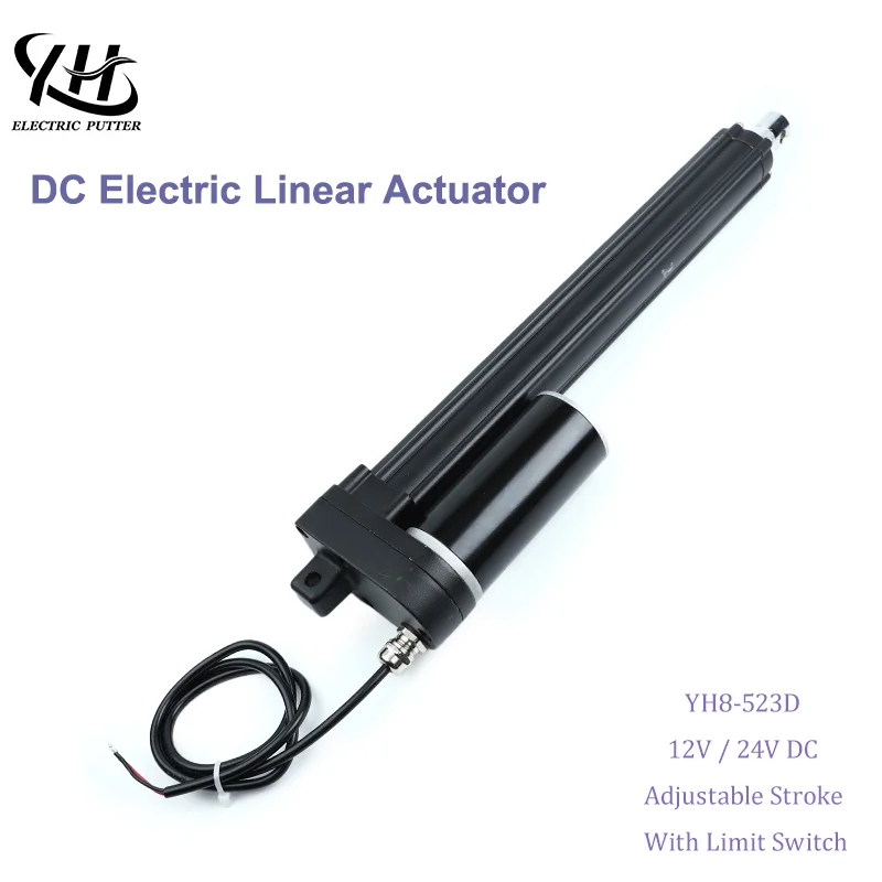 Linear Actuator Brush Motor YH8-523D 12V 150-1000mm Stroke IP67 Waterproof 80W Customizable Speed For Smart Home Electric Bike