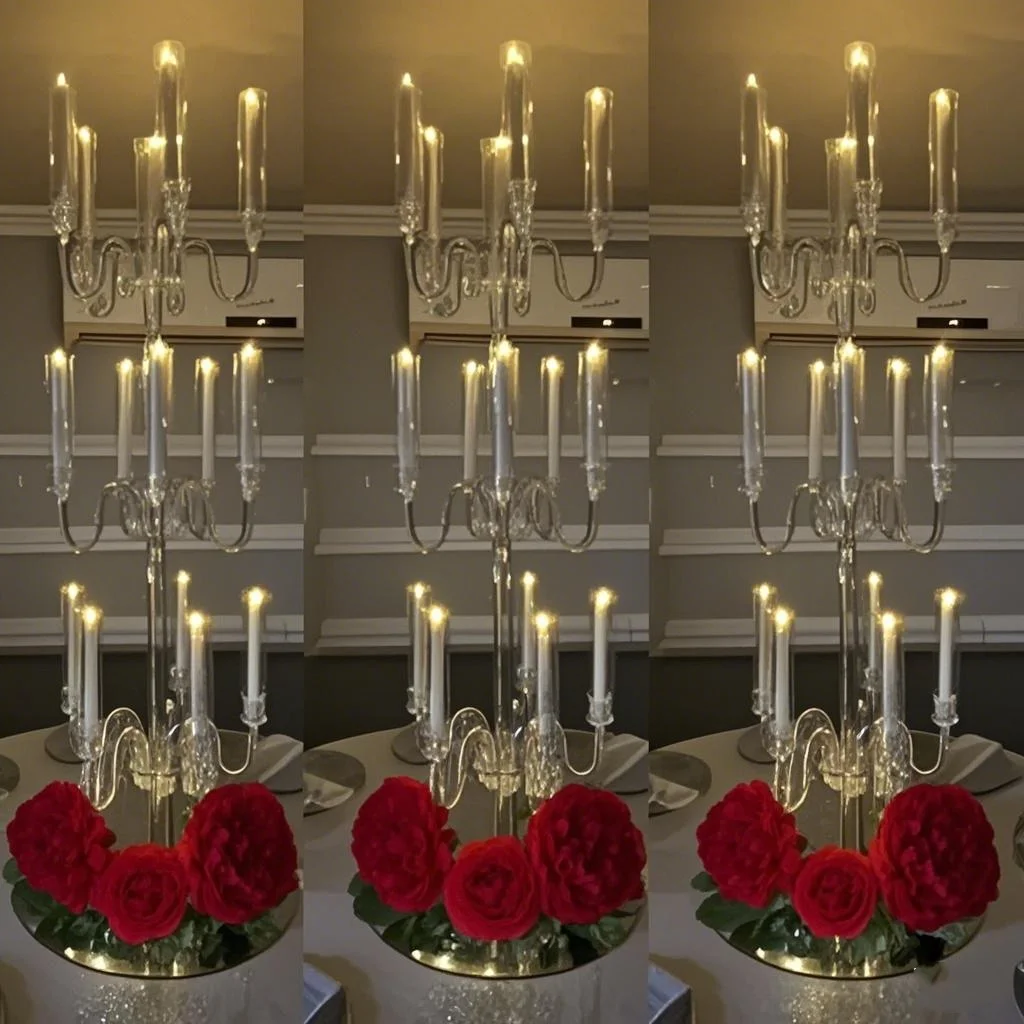 

4pcs) clear acrylic Flower Stand 3-Tier Round Acrylic Crystal Pedestal Flower Stand Wedding backdrop stand candle holder