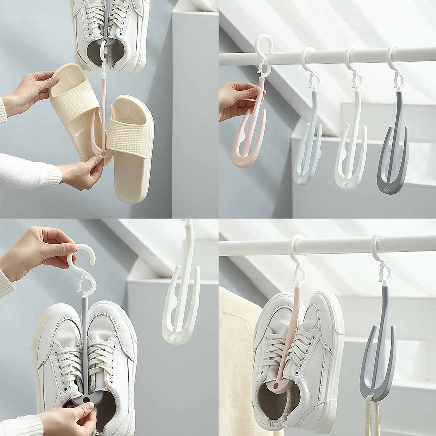 Multifunctional Shoe Rack for Drying Hanger Home Shoe Shelf Stand Creative Shoe Storage Organizer Hook Windproof Drying Hanger