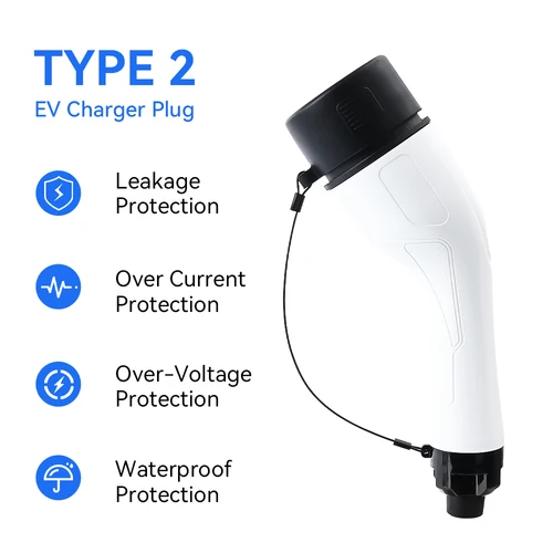 Imagen 2 del producto JDMEX tipo 2 hembra EV cargador enchufe IEC 62196 1 fase EVSE convertidor 32A para estación de carga de vehículo de coche eléctrico