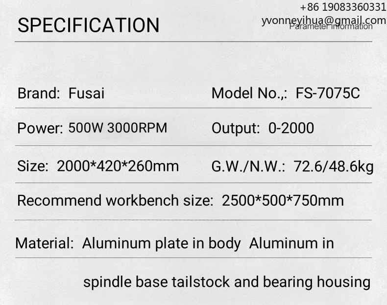 Professional Hot Sale FuSai FS-7075C Double Chuck Aluminum Plate Base Billiard Cue Lathe Machine Pool Cue Repairing Machine