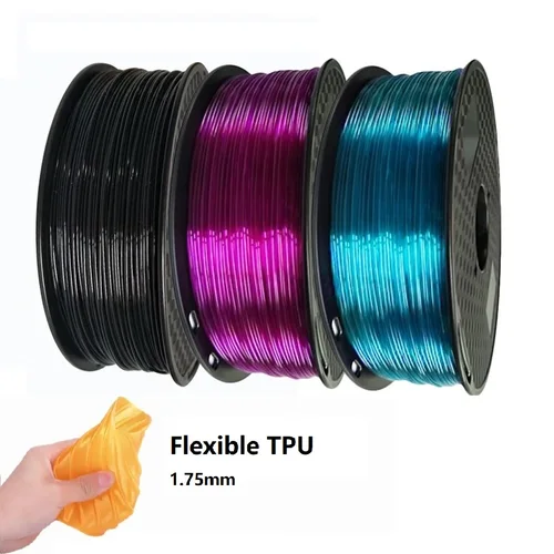 Filamento de impresora 3D de alta velocidad TPU Flexible 1,75mm 1kg 250g Filamento arcoíris que brilla en la oscuridad Filamento transparente TPU transparente suave