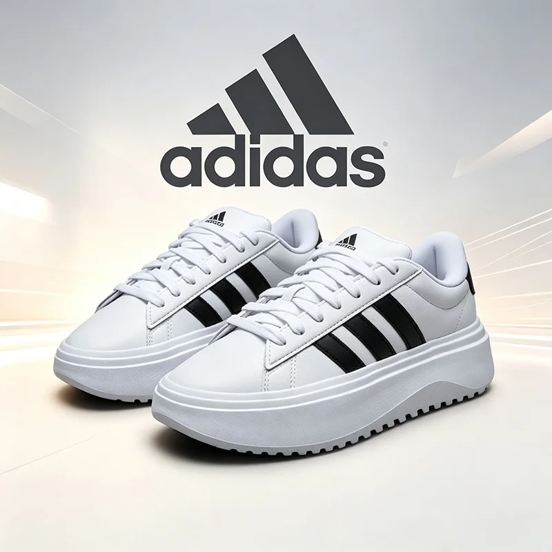 Adidas Women's Shoes - COURT White Sneakers - Tennis Casual Thick-Topped High-Energy Fitness Shoes IE1092