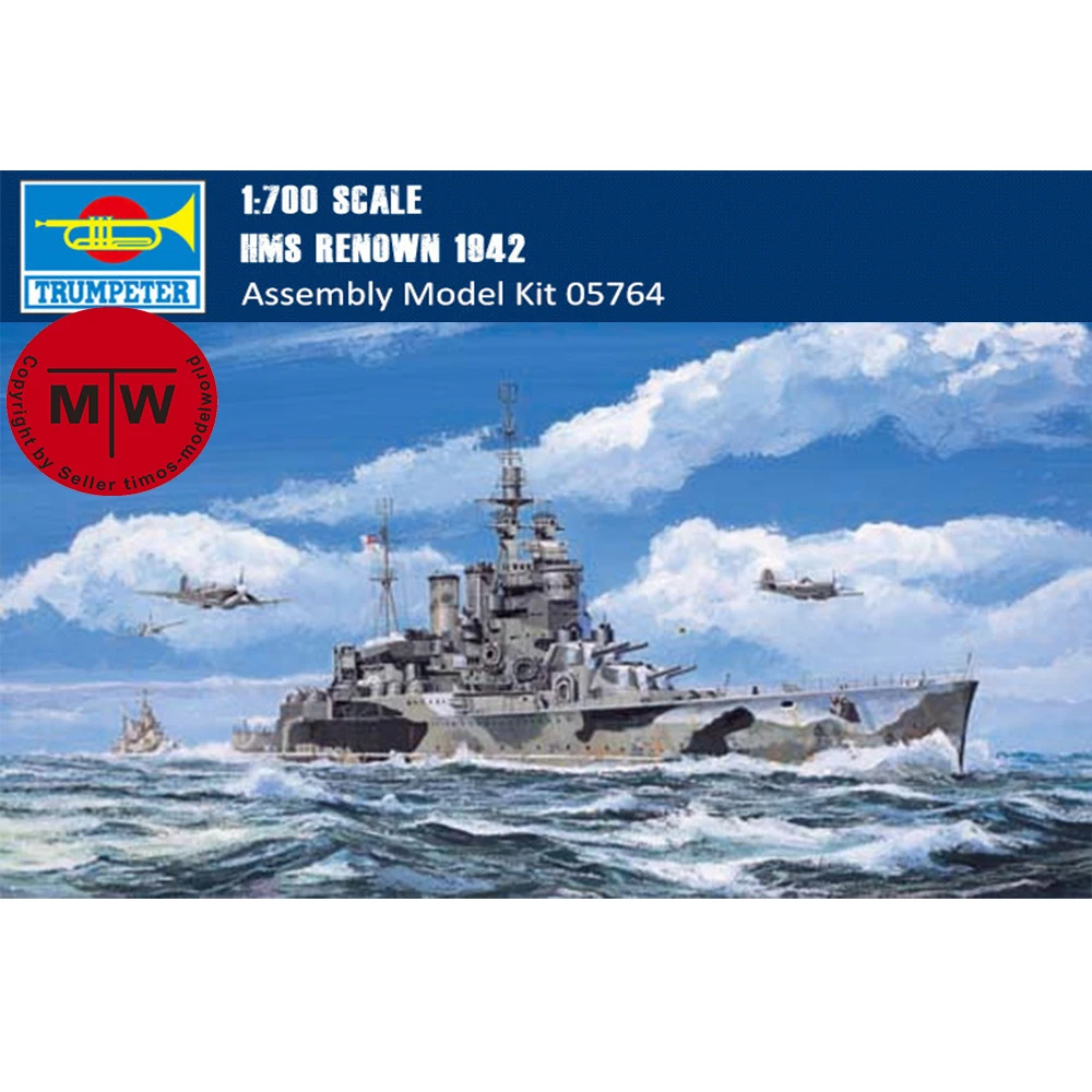 

Trumpeter 05764 1/700 Scale HMS Renown 1942 Military Plastic Assembly Model Kits