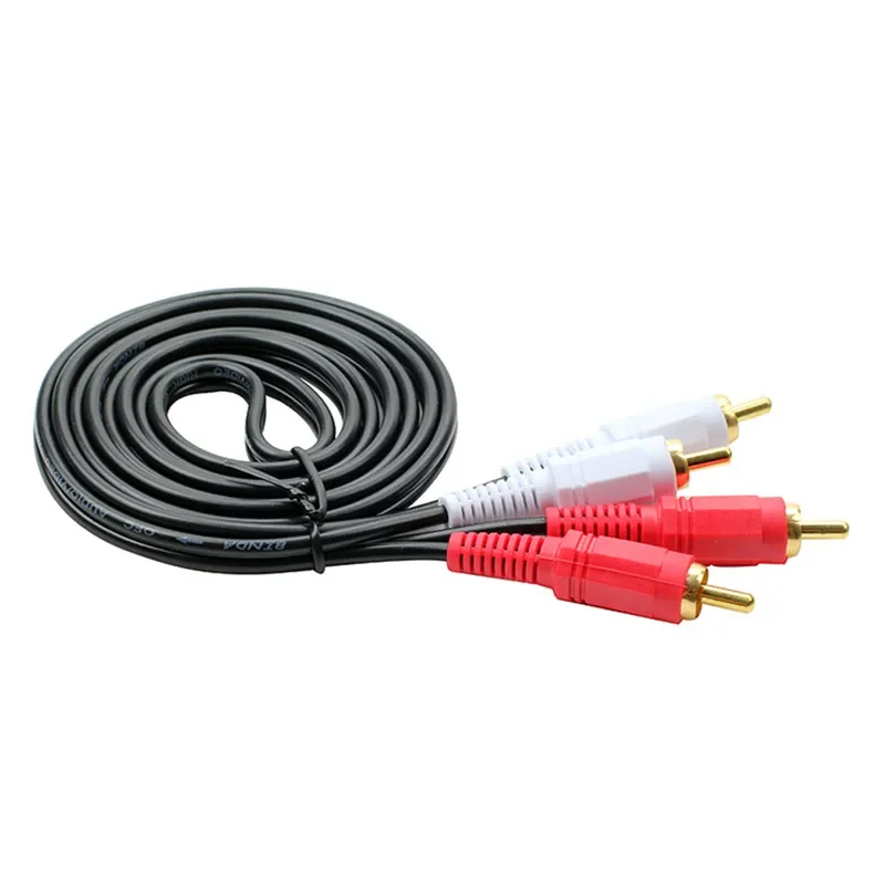 2RCA męski do 2RCA męski kabel audio-wideo kabel rozgałęźnik Audio RCA dla dźwięku DVD TV, pudełko głośniej 1.5M