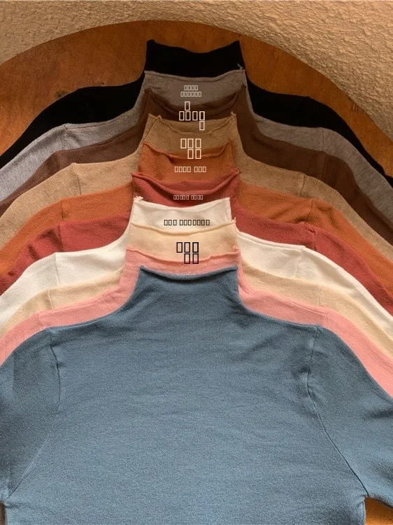 

Корейский вязаный свитер с высоким воротом для женщин, с длинными рукавами, базовый слой, приятный к телу теплый топ для осени и зимы