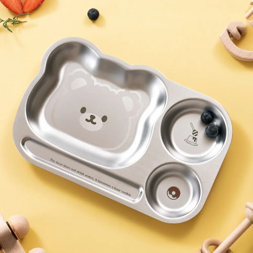 

Fruit Salad Plate Tableware Dishwasher Safe Cartoon Animals 3 Grids Food Plate Dishes Reusable Square Divided Dinner Plates