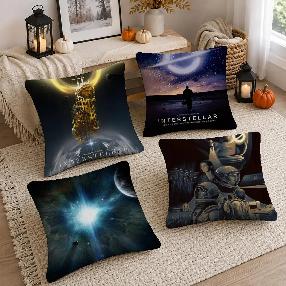 Epic Movie Interstellar Cushion Cover Short Plush Pillow Cover, Washable Wrinkle-Resistant for Sofa Bedroom Decor Gift