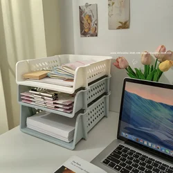 High Capacity Organizer Document Case Office Table Desk Superposition Filling File Box Storage Boxes Book Storage Basket Rack