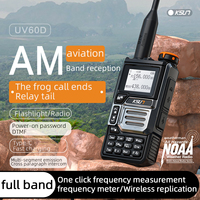 KSUN UV60D NOAA DTMF PTT HF Air Band Receiver VHF UHF Dual Band Radio AM FM Portable Full Band Walkie Talkie With Flashlight