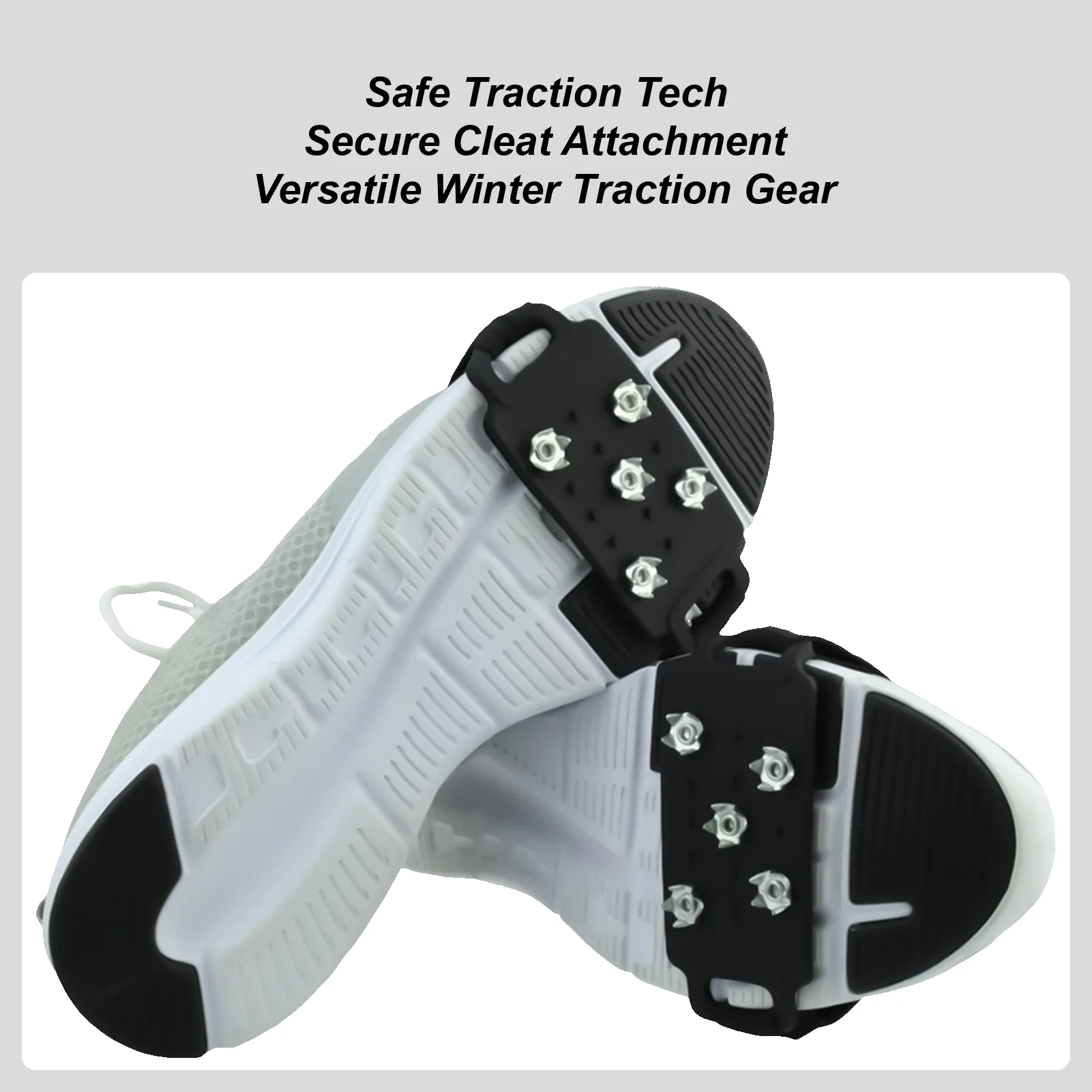 

Ice Cleats Adjustable Crampons Gripper with Studs Walking Shoes Ice Teeth Cleats for Hiking Walking Climbing Mountaineering