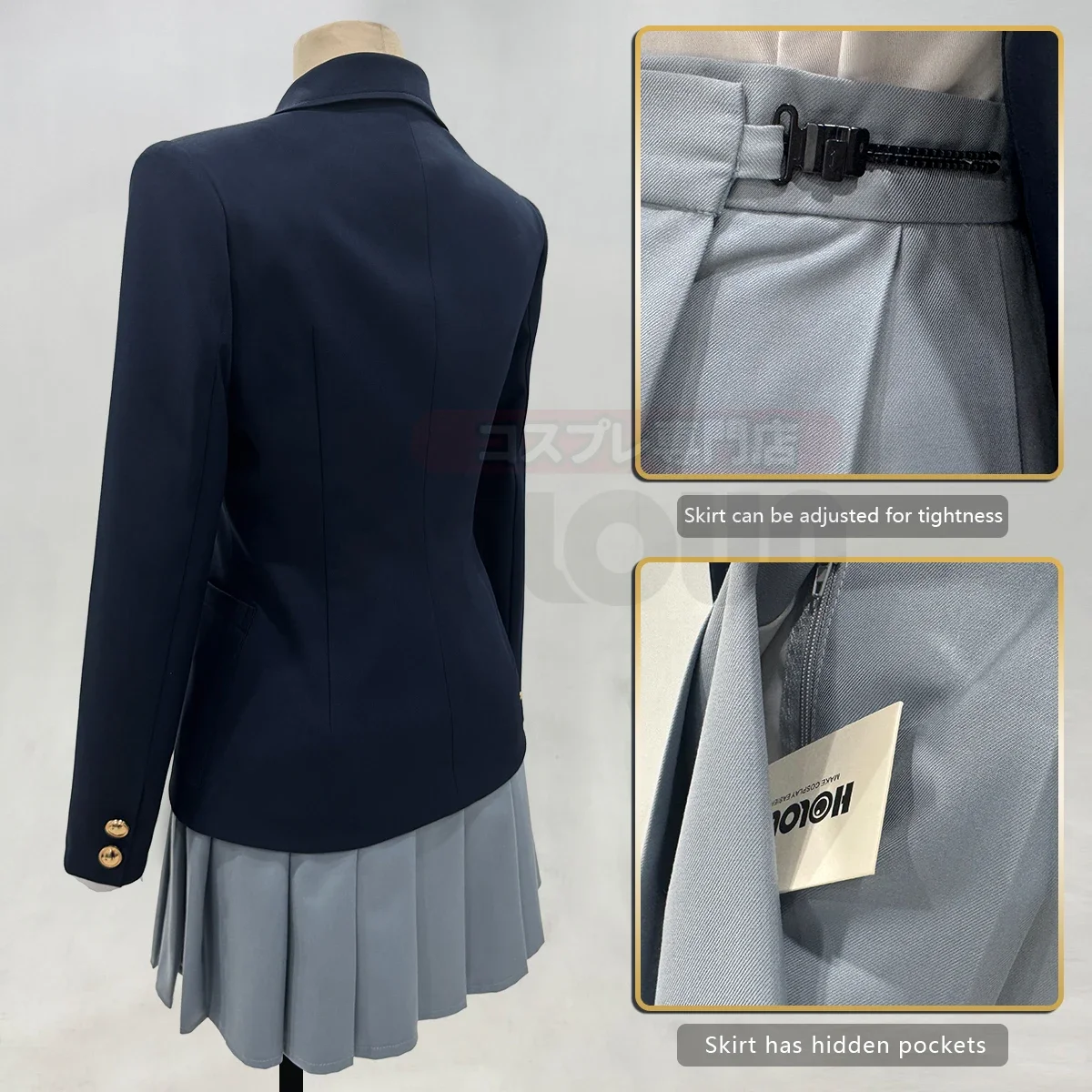 أزياء كوسبلاي K-ON أنيمي هيراساوا يوي أكياما ميو تيناكا ريتسو التأثيرية قميص تنورة بدلة ملابس يومية هدية اتفاقية كوس