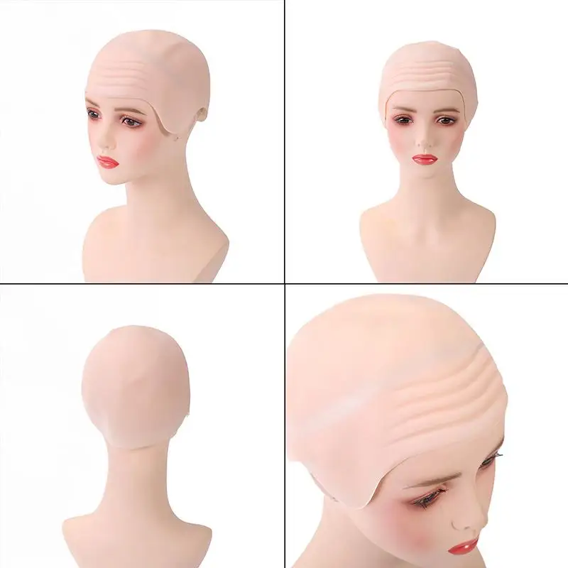 Simulation Design Thick Material Halloween Skull Wig Cap Latex Bald Caps Fashionable Latex Makeup Bald Cosplay Hat Accessories
