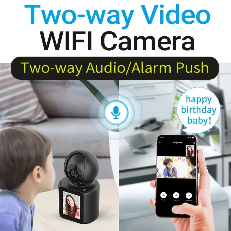 Câmera IP Smart Home WiFi, 1080P, Chamada de Vídeo, Áudio Bidirecional, Rastreamento Automático, Segurança HD, Baby Monito r para Uso Interno