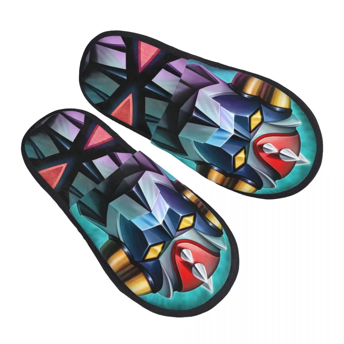 Custom G-Grendizers Goldrake UFO Robot Memory Foam Slippers Women Soft Warm Anime Manga House Slippers