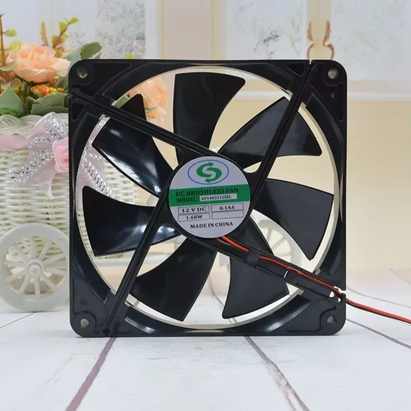 DF1402512SEL DC 12V 0.14A 140x140x25mm 2-Wire Server Cooling Fan