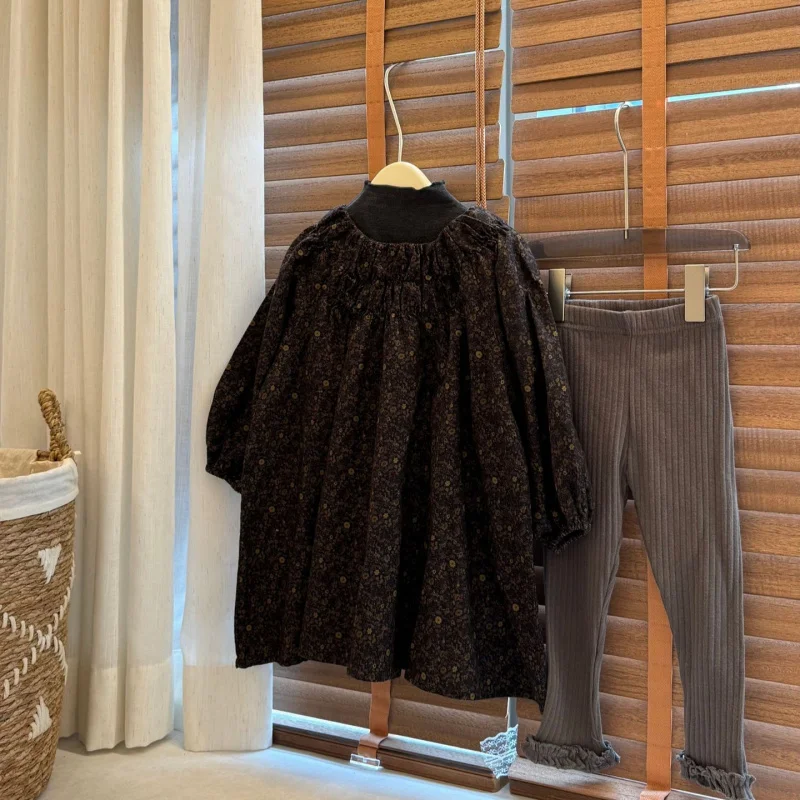 

2025Autumn New Floral Dress for Young Girls, Mori Style High-End Floral Dress for Girls