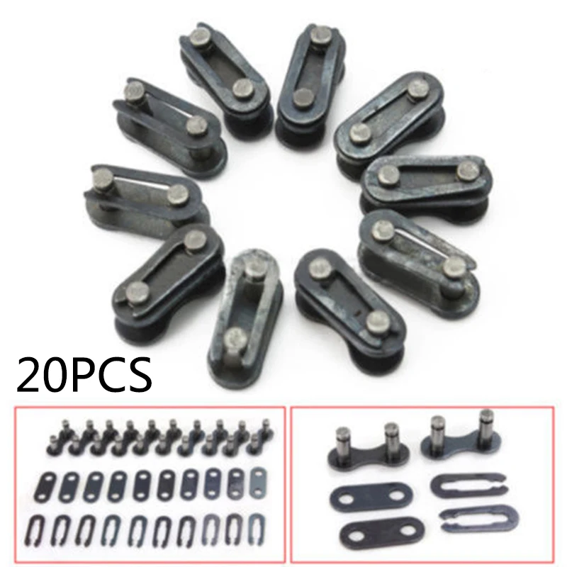 20pcs Bicycle Bike Single Speed Quick Chain Master Link Connector Repair Parts For Most 1-3 Speed Chains Bikes Steel Tools