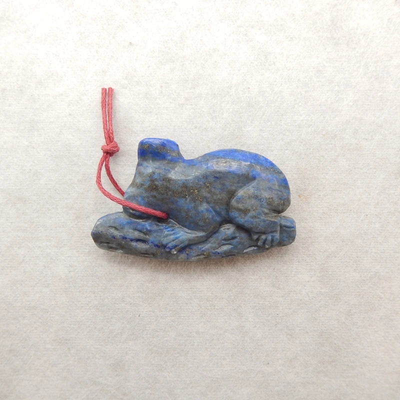 Natural Lapis Lazuli Koala Pendant Carved Deep Blue Gemstone with Pyrite Inclusions for Handmade Jewelry And Artisanal Crafts