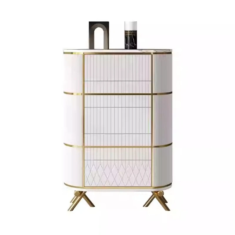 

Italian light luxury chest of drawers modern simple entry living room partition rock slab solid wood three or four buckets
