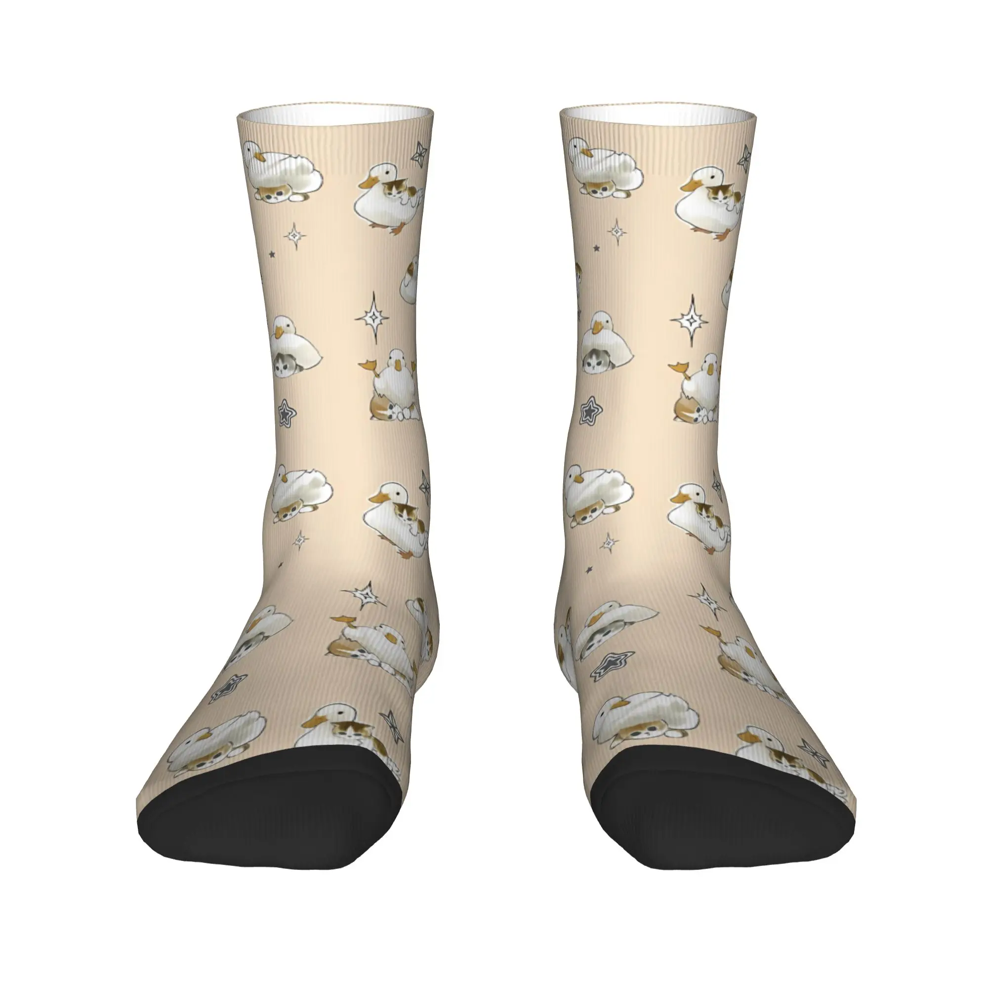 Cartoon Cat Cute Animal Socks Spring  Stockings Vintage Men Medium Soft Socks Custom Skateboard Non Skid Socks