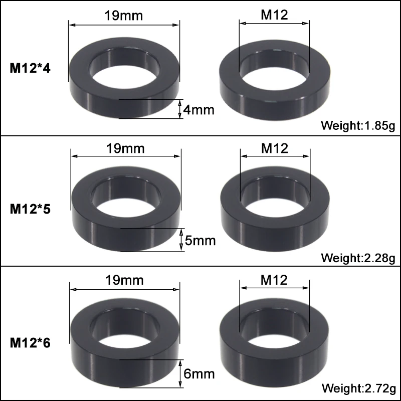 HEPPE Bicycle Thru Axle Washer M12 M15 Axle Spacer MTB Road Bike Hub Tube Shaft Skewer Spacer 0.5mm 1.5mm 3mm 4mm 5mm 6mm Thick