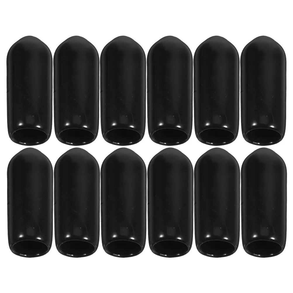 200Pcs Pegboard Hook End Caps Black PVC Screw Thread Protectors for 6.5mm Wire Safety Covers Insulation Tool Organizing