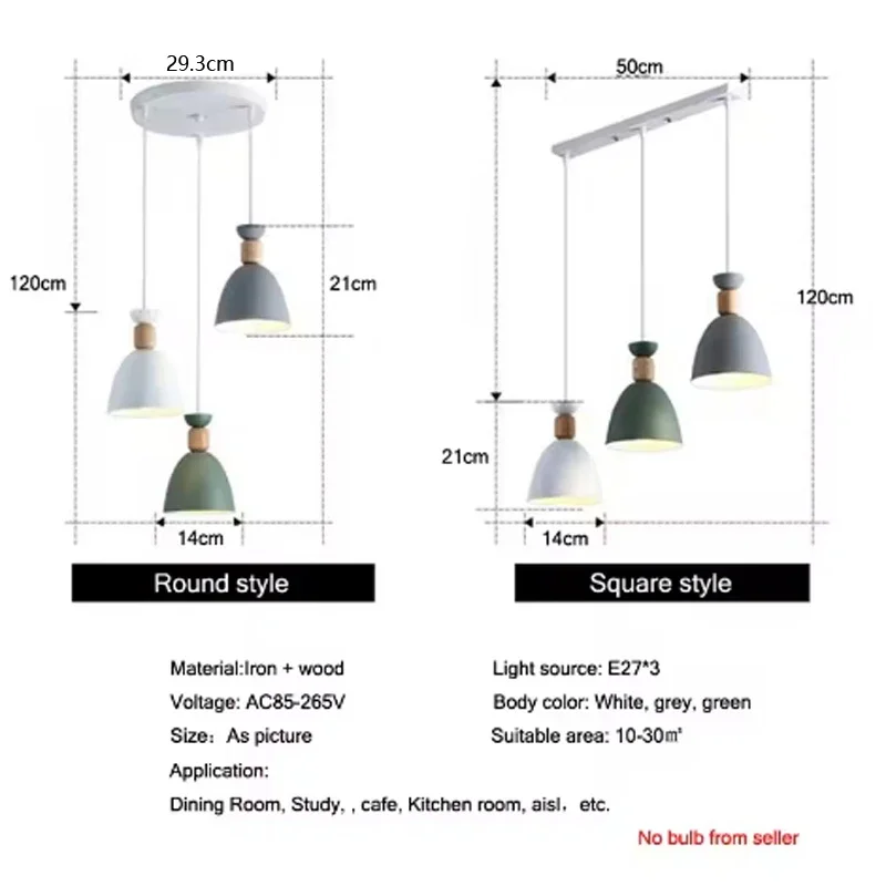 Nordic Makaron Restaurant Chandelier Ceiling Lamp Bar Lighting Living Room kitchen Bedroom Iron Art Three Head Droplight