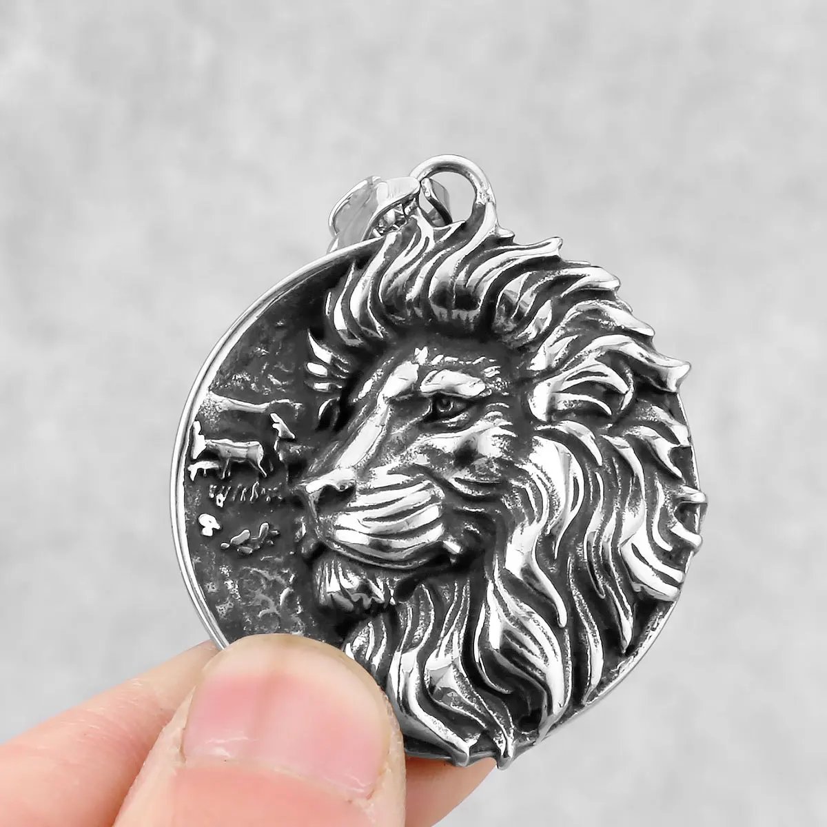 الفولاذ المقاوم للصدأ الموضة الكلاسيكية الأسد فايكنغ قلادة الشمال Odin الرجال تميمة قلادة الموضة في سن المراهقة مجوهرات اكسسوارات الحفلات #5